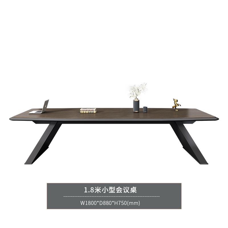 办公家具会议桌长桌简约现代接待长条洽谈桌带线盒板式办公桌组合