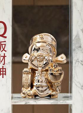 Q版小财神电镀工艺摆件现代简约精致桌面玄关新年装饰送礼工艺品