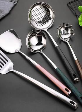 严选304不锈钢厨具套装韩式烹饪勺铲汤勺五件套厨房用具