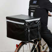 62升外卖送餐箱保温箱双肩背保鲜冷藏防水分隔车载配送箱子厚