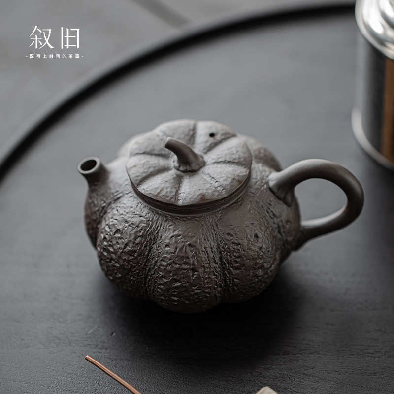 叙旧复 古粗陶茶壶家用单壶老岩泥陶瓷功夫茶具泡茶壶中式带过滤
