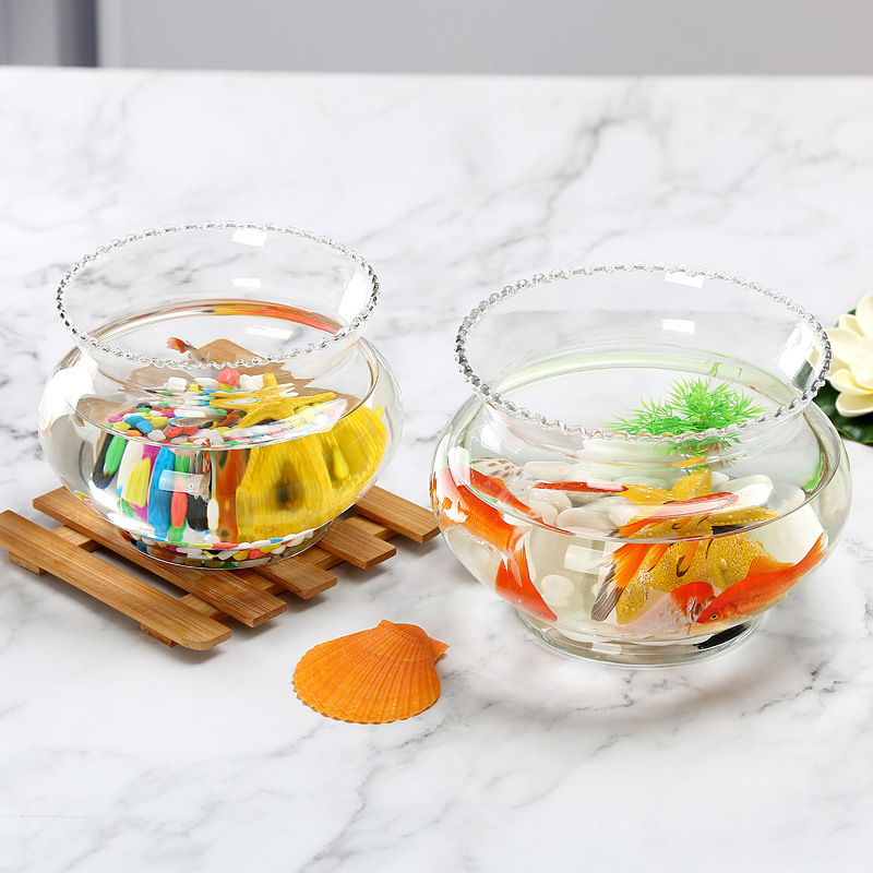 办公室金鱼缸桌面花边花边桌面缸