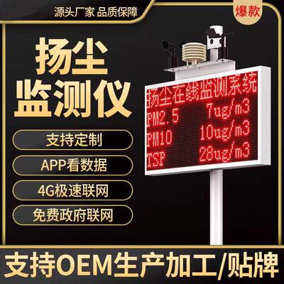扬尘监测系统工地噪声音实时线 线上pm2.5pm10粉尘环境监检测仪自