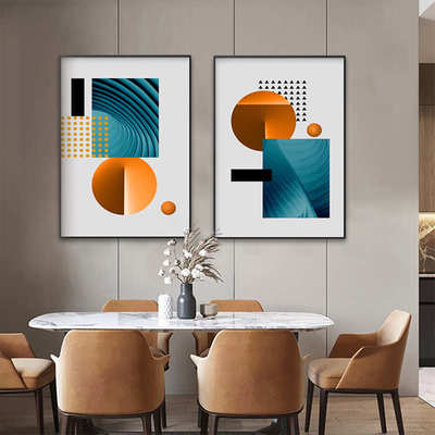 轻餐厅层叠欧式简约抽象现代饭厅壁画奢单幅挂画风装饰画墙面