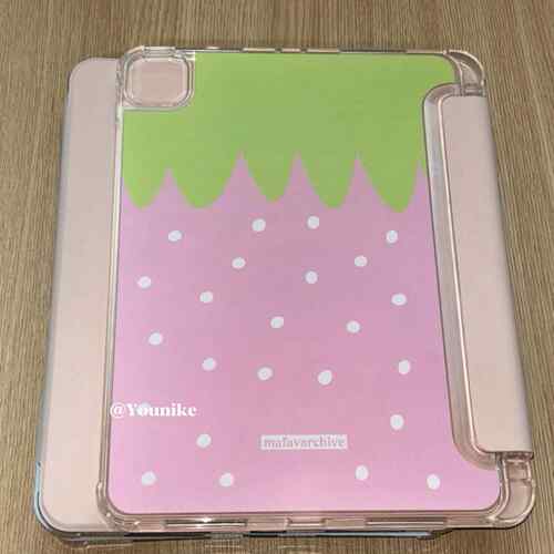 韩系ins风学院派甜美草莓少女心适用ipad10代10.9寸/11寸air4/5/6/7平板保护套10.2寸带笔槽支架防摔壳套