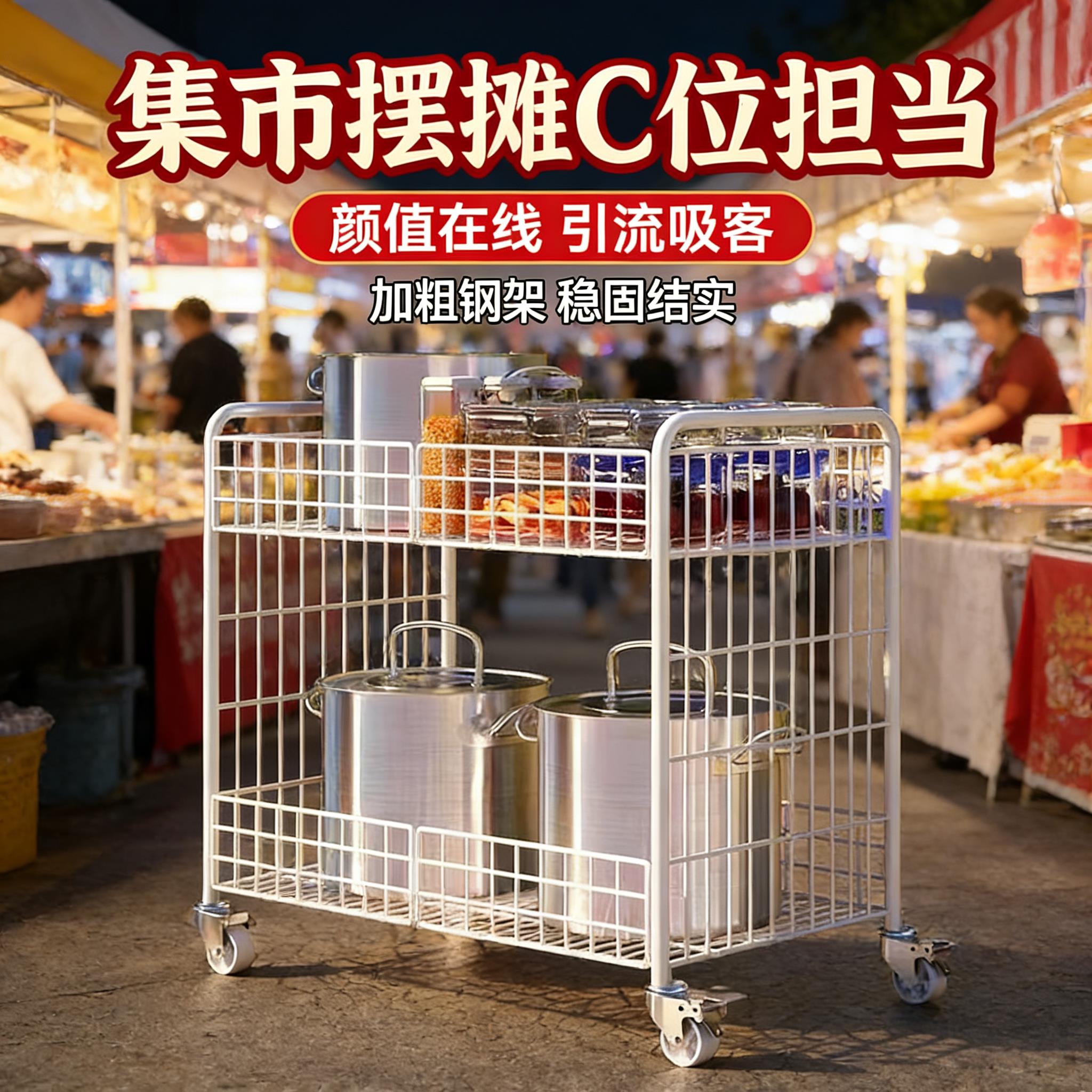 折叠摆摊小推车移动夜市寿司冰粉专用车特价促销车花车超市货架