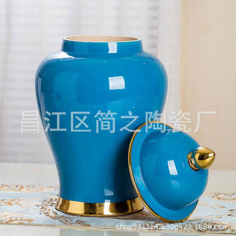 美式轻奢花艺大花瓶北欧客厅餐桌鲜花插花干花摆设装饰储物罐摆件