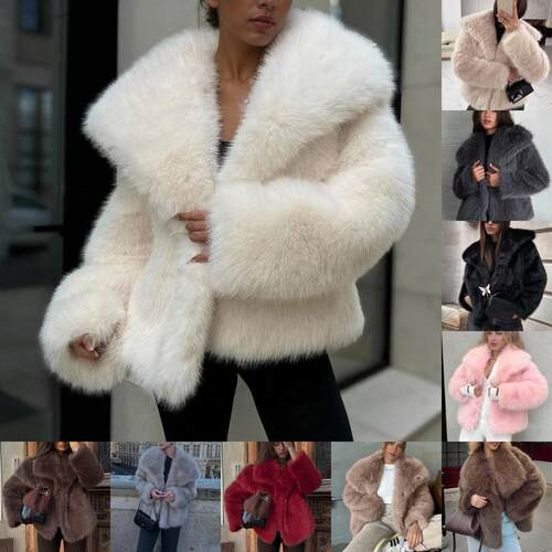 Women's faux jacket top, women's synthetic fur short plush