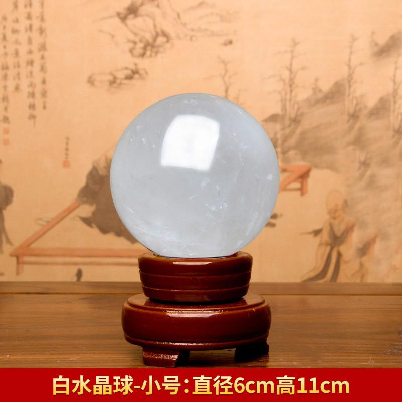 高档晶天然黄水晶球摆件粉水圆球办公室桌水晶球大小号办公白桌室