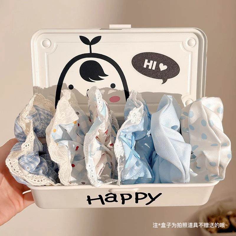 海盐蓝大肠发圈儿童韩系头花ins丸子头扎头发绳皮筋甜美头绳头饰