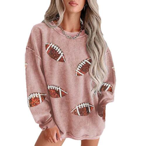 Top women's long sleeved round neck sweatshirt