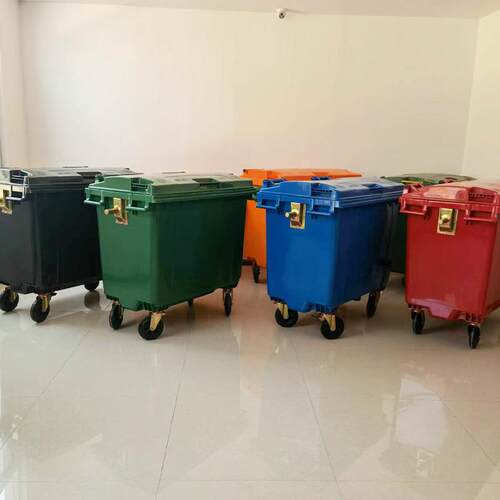 环卫垃圾桶660L户外大号塑料垃圾桶市政垃圾车移动清洁车生产厂家