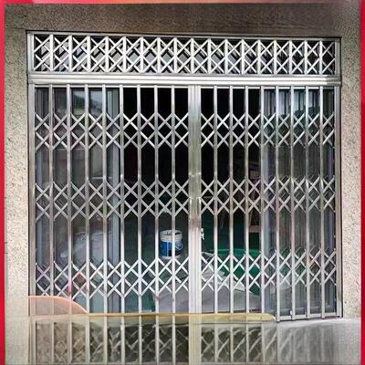 折叠家用不锈钢铝合金伸缩左右滑动防盗门阳台入口铁门