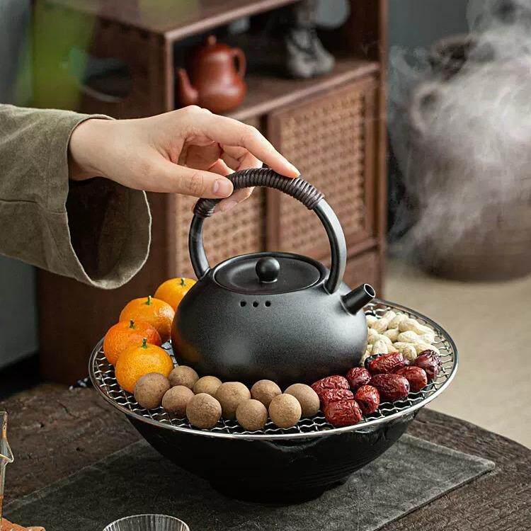 围炉煮茶电陶炉家用室内中式蒸煮茶壶烧茶炉煮茶器陶瓷玻璃泡茶壶