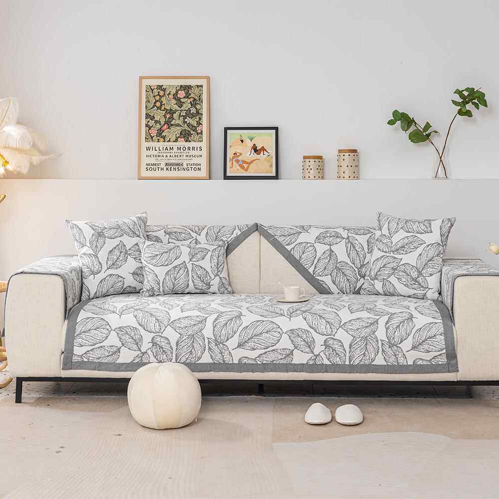 四季通用双面沙发垫棉布艺坐垫棉线简约现代防滑冬季沙发巾