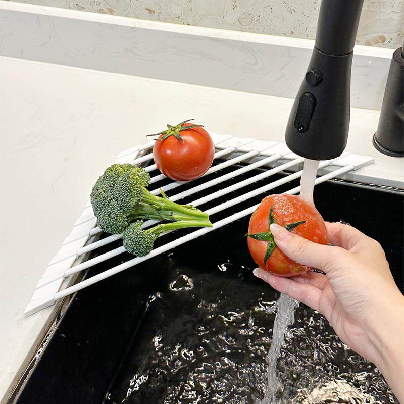 厨房三角水槽沥水架水池置物架可折叠卷帘水杯碗碟滤水架沥水篮