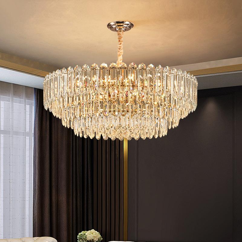 轻奢高档大气客厅水晶吊灯家装主卧室房间现代别墅灯餐厅饭厅灯饰