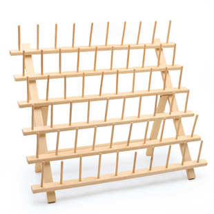 60轴木制线架缝纫线收纳架宝塔毛线架子置物架木质桌面折叠线轴架