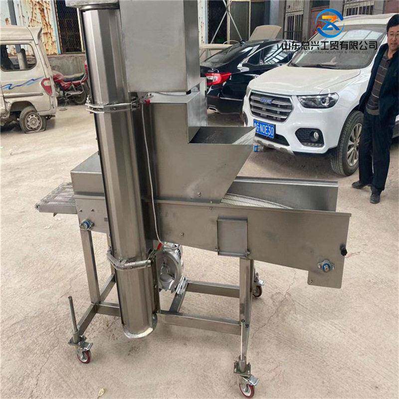 供应炸酸奶裹面包渣设备 雪花鸡排裹糠机 洋葱圈鸡柳全自动裹粉机