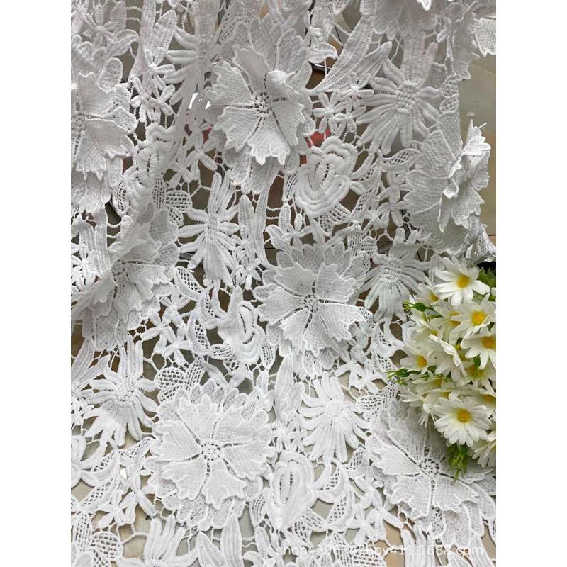 2024时尚春款面料水溶花边牛奶丝花边平绣花边