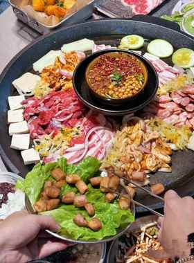 州贵阳铸三层双层煎锅铁碗烧烤盘煎锅外径带4ISS5c贵m带脚烧烤盘