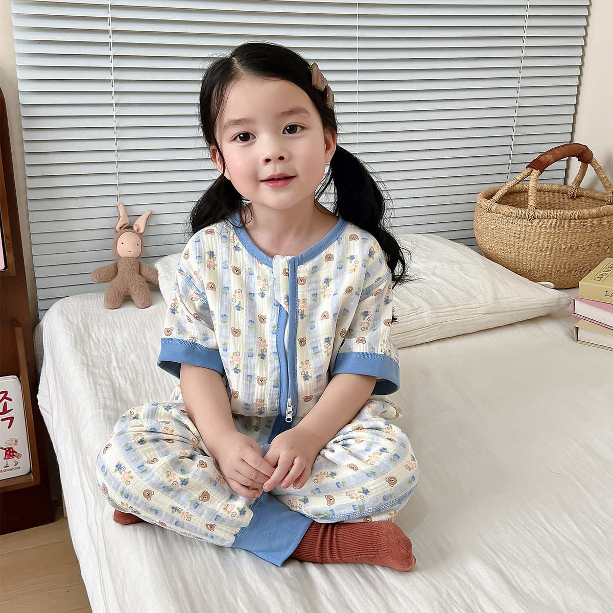 儿童睡袋夏季薄款纱布空调房婴儿防踢被子神器夏天宝宝睡觉护肚子
