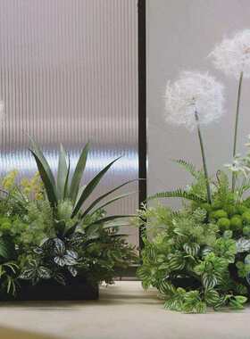 林植物绿植堆头花景01观角落博橱墙窗软装造排景装饰露营风花卉