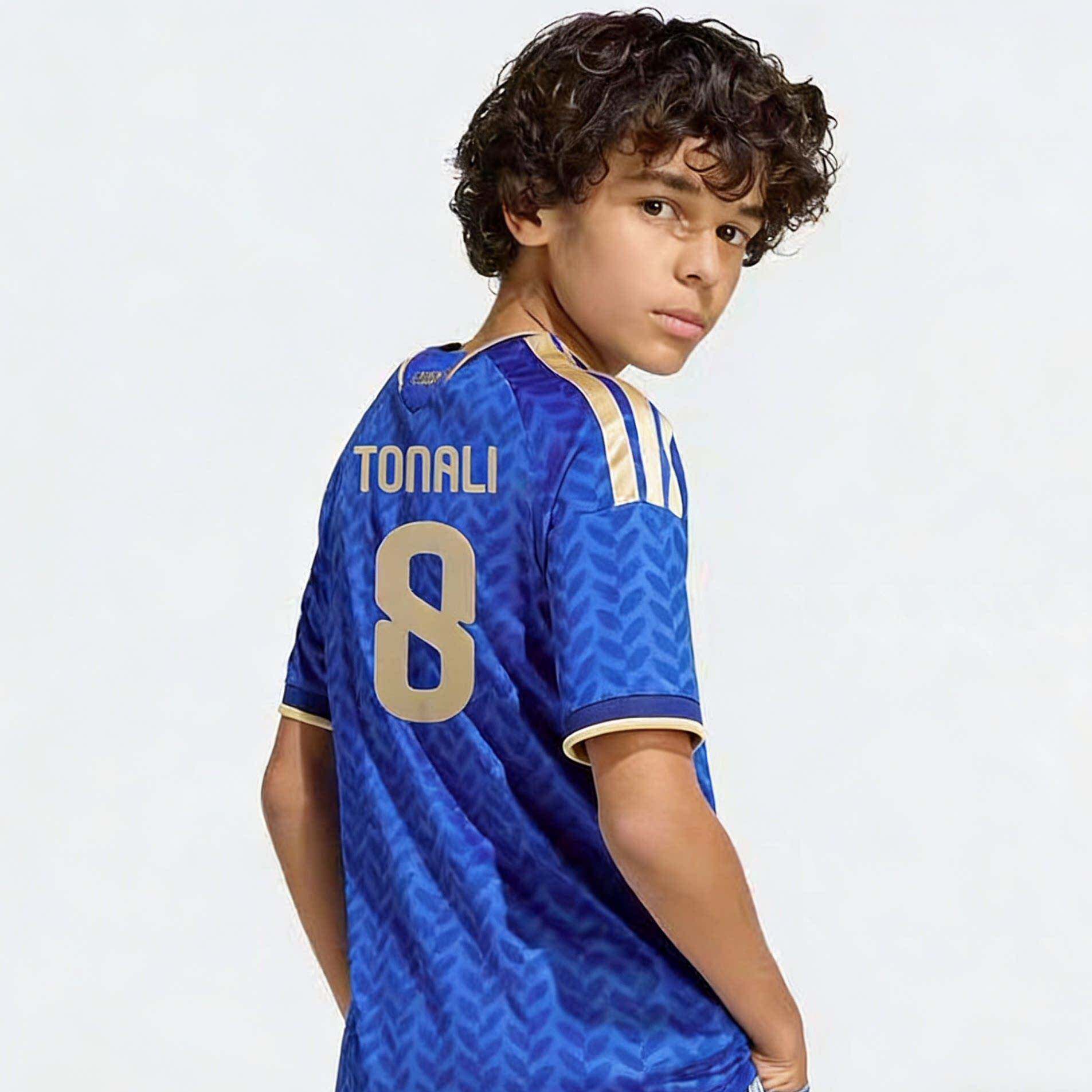 2026意大利国家队球衣童装主场8号托纳18号巴雷拉学生儿童足球服