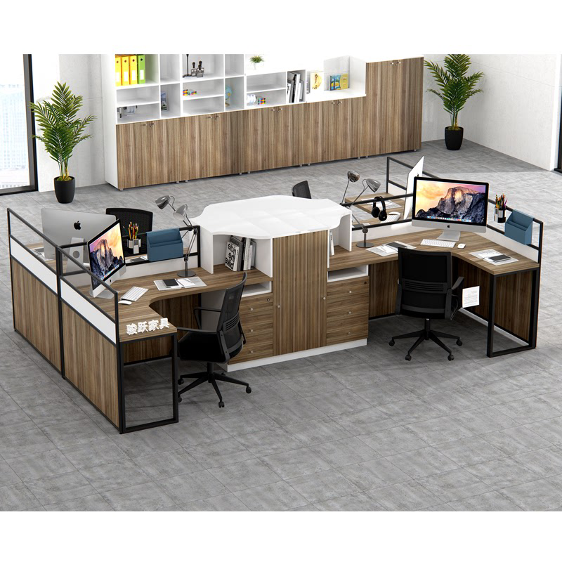 办公桌椅简约现代办公室屏风职员工位财务桌4/四/6人组合式工作位