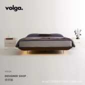 无床头悬浮床现代简约卧室齐边床2024年新款 马鞍皮悬空床灯带