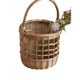 藤编收纳筐收纳篮购物篮小花篮礼品篮柳编水果篮手提买菜篮子田园