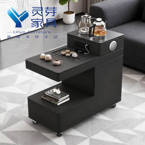 MUA全实木小茶车烧水壶一体小可移动阳台茶台家用户桌型茶边沙发