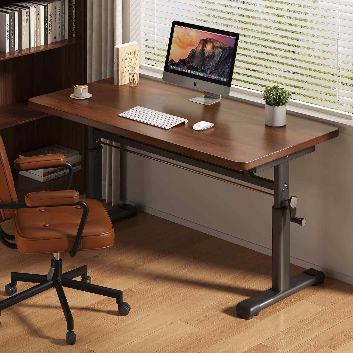 可移动升降台式电脑桌书桌家用卧室简约桌椅套装办公桌学习长桌子