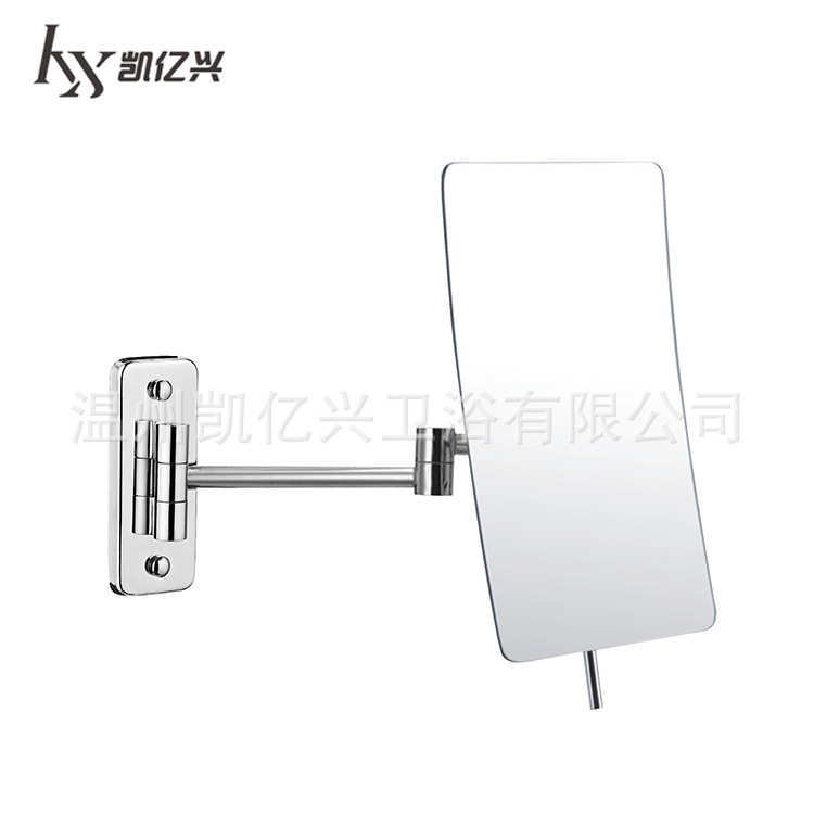 洗手间浴室卫生间美容三倍放大单面方形化妆梳妆折叠伸缩镜子壁挂