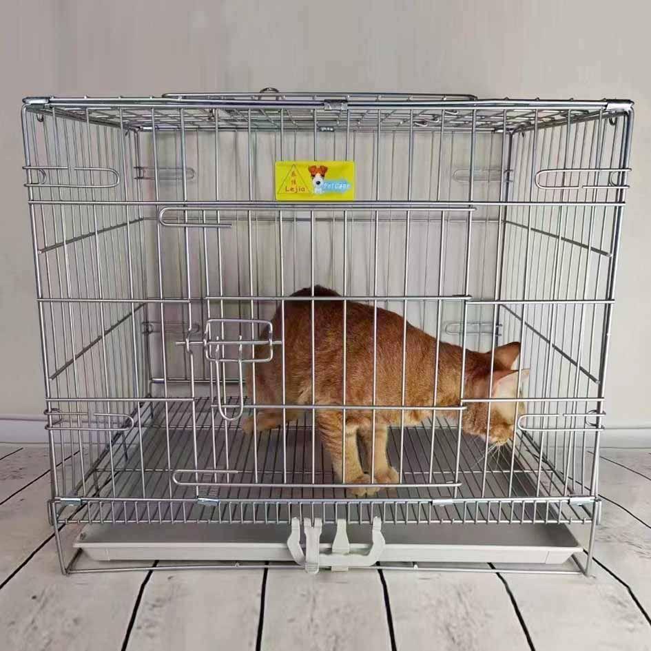 乐佳狗笼中小型犬带厕所加粗宠物笼室内可携式折叠小兔笼鸡笼猫笼