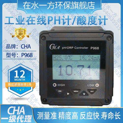 P968线上式PH计仪表酸度计ORP计污水处理工业PH/ORP控制器PH电极