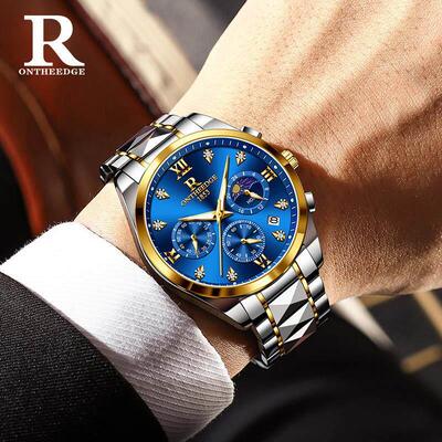 Men Watch Big Dial Watches Day Waterproof Quartz Luminous
