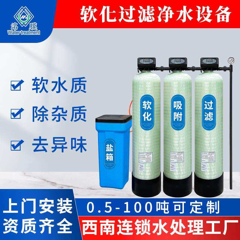 软化过滤水处理设备井水地下水自来水净化泥沙除水垢异味过滤器