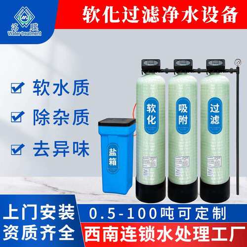 软化过滤水处理设备井水地下水自来水净化泥沙除水垢异味过滤器