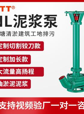 NL100-7长杆泥浆泵 池塘清淤养殖场抽粪泵 可带切割立式泥浆泵