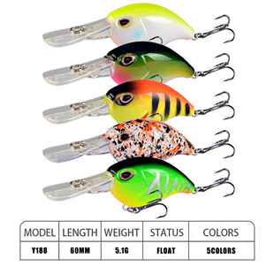 5色中Y188高端路饵摇路滚小子亚Crank亚饵6c胖m/5.1g海钓米诺淡水