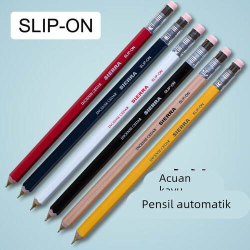 SLIP-ON 木轴笔轴自动铅笔活动铅笔 带橡皮擦 0.5mm 日本进口文具