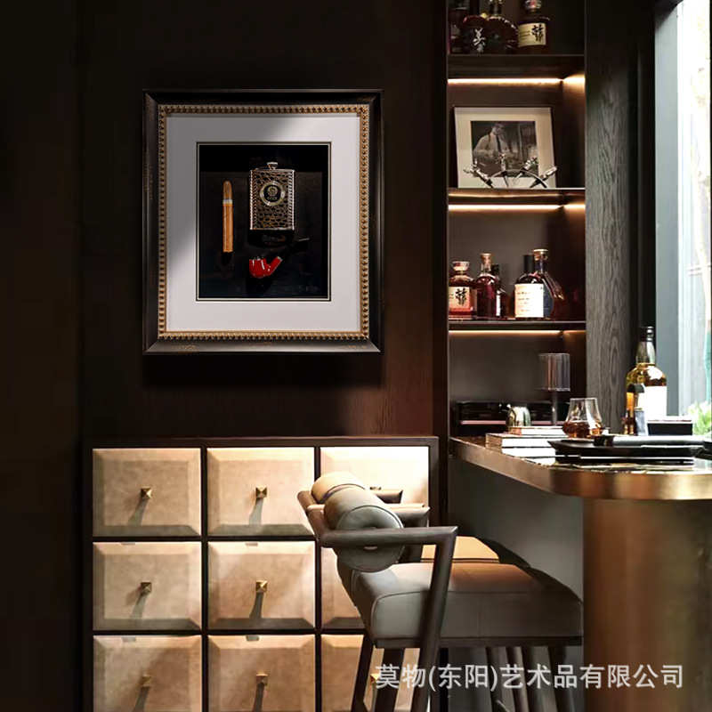 别墅酒店室客厅餐厅沙发背景墙健身房马术挂画立体中式装饰实物画