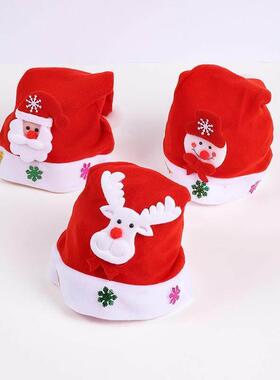 Childrens and adults fleece Christmas hats Luminous cap