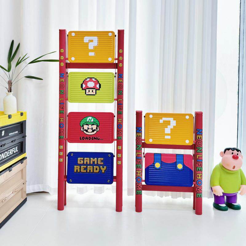 折叠梯家用梯子乔迁新居红色伸缩加厚人字梯室内多功能楼梯小梯凳