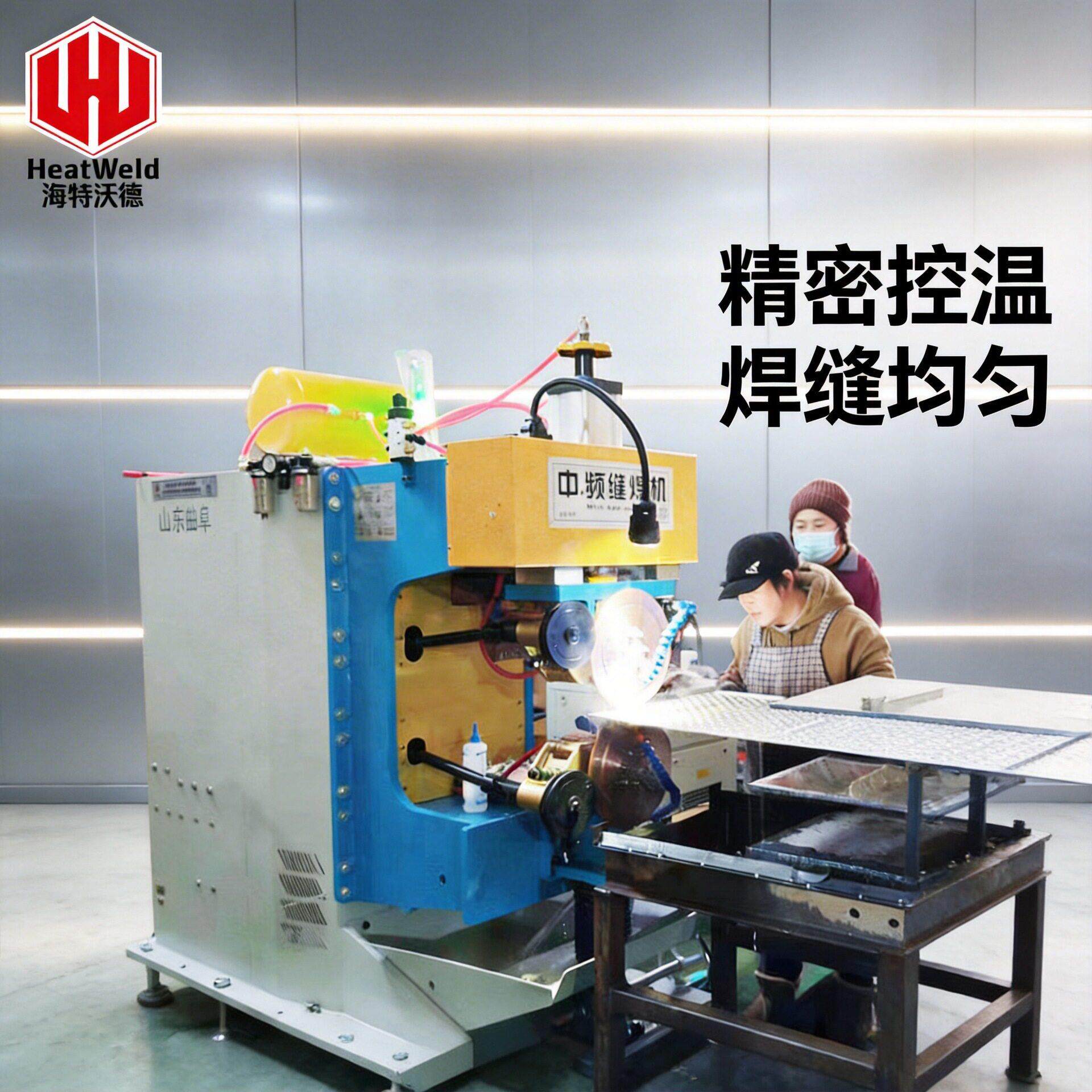 不锈钢板变频滚焊机定制板式换热器散热片直线滚焊接机电阻缝焊机