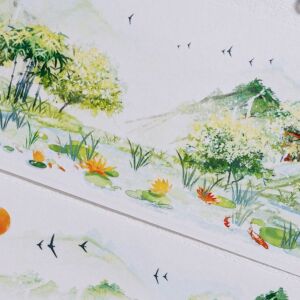溪年山 烟岚云岫徐步立芳洲菱荷满汀洲红枫秋山万里长城雪满长城