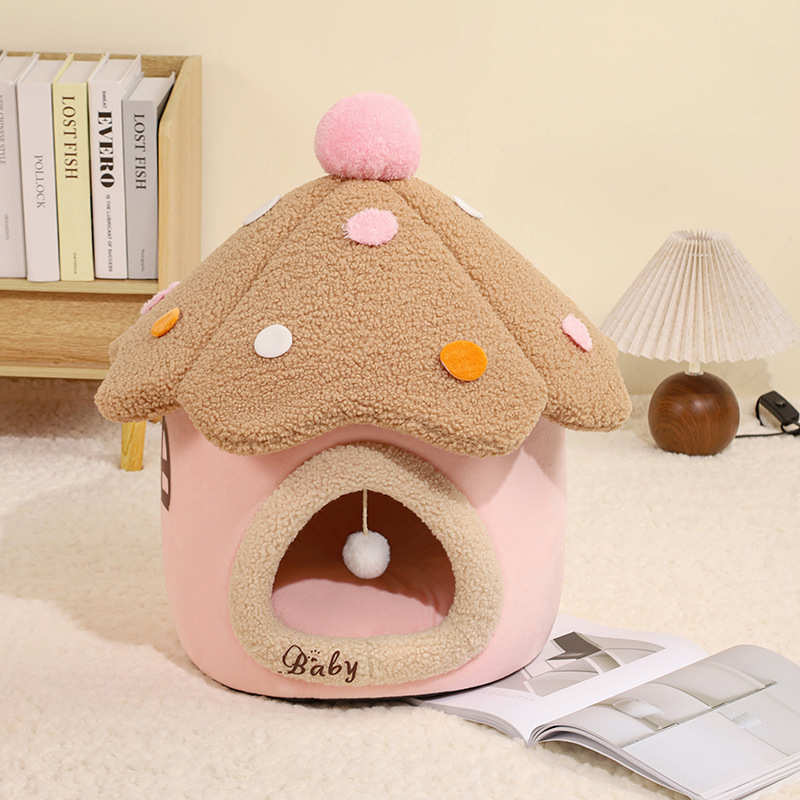屋宠物可爱窝狗窝猫床通用封闭式别墅猫房子猫咪四季冬季躲避保暖