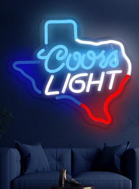 Coors Light 啤酒霓虹灯酒吧男人洞穴艺术墙壁装饰led灯牌