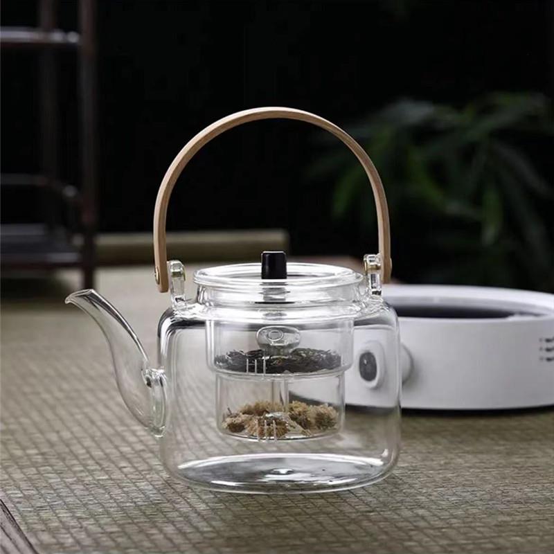 玻璃煮茶壶烧水壶第四代蒸煮一体壶玻璃茶具套装电陶炉专用提梁壶